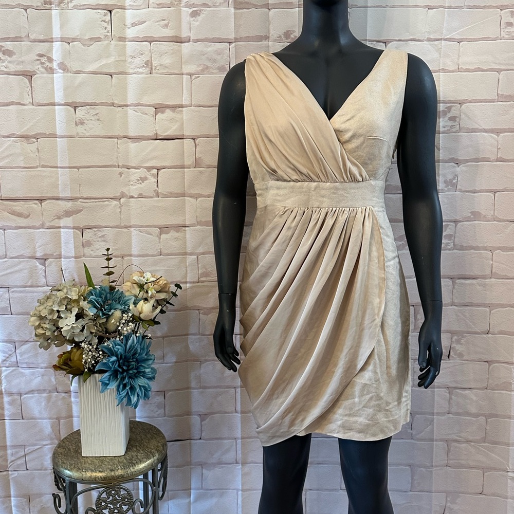 Cream Draped Women's Dress